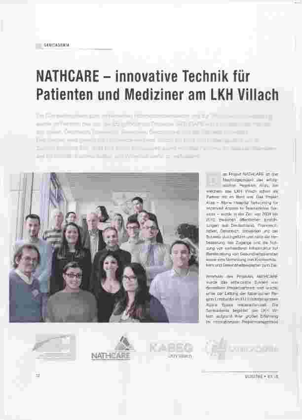 Vorschauseite 1: NATHCARE innovative Technik für Patienten und Mediziner am LKH Villach