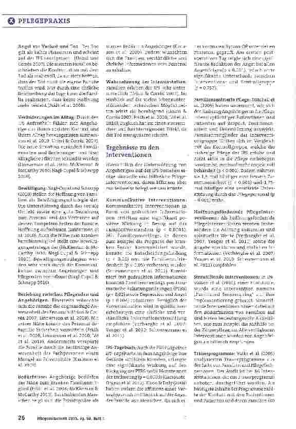 Vorschauseite 3: Angehörige von Intensivpatienten durchleben zahlreiche Gefühle, die negative Auswirkungen haben können. Hier ist pflegerische Unterstützung hilfreich. Krisensituationenmit Interve…