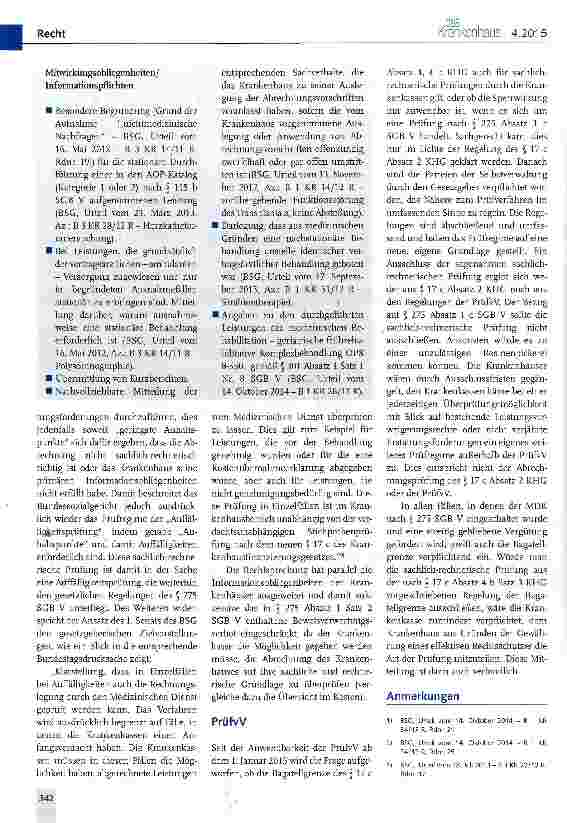 Vorschauseite 2: Anmerkungen zur sachlich-rechnerischen Prüfung einer Krankenhausrechnung