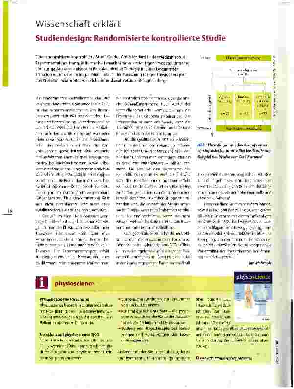 Vorschauseite 1: Wissenschaft erklärt Studiendesign: Randomisierte kontrollierte Studie