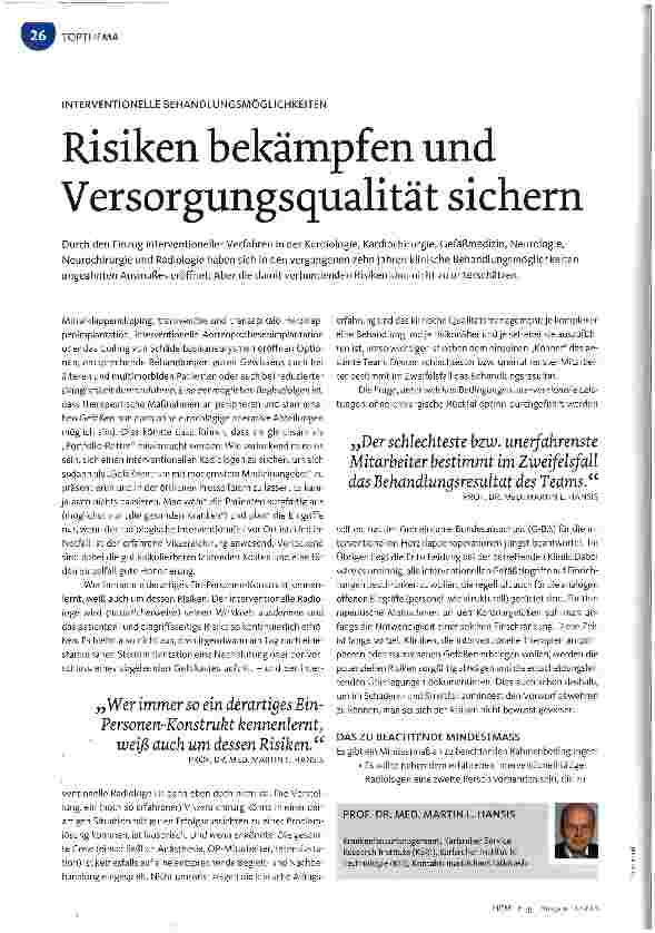 Vorschauseite 1: Risiken bekämpfen und Versorgungsqualität sichern