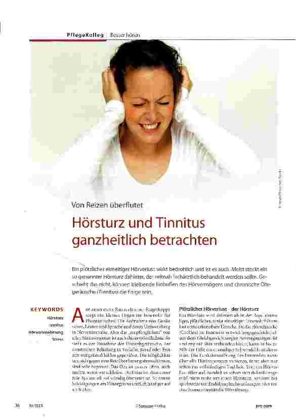 Vorschauseite 1: Hörsturz und Tinnitus ganzheitlich betrachten