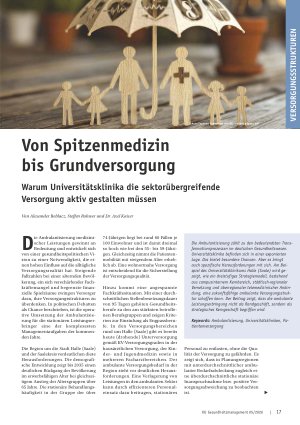 Vorschauseite 1: Von Spitzenmedizin bis Grundversorgung. Warum Universitätsklinika die sektorübergreifende Versorgung aktiv gestalten müssen