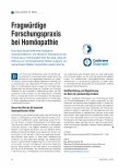 Vorschauseite 1: Fragwürdige Forschungspraxis bei Homöopathie