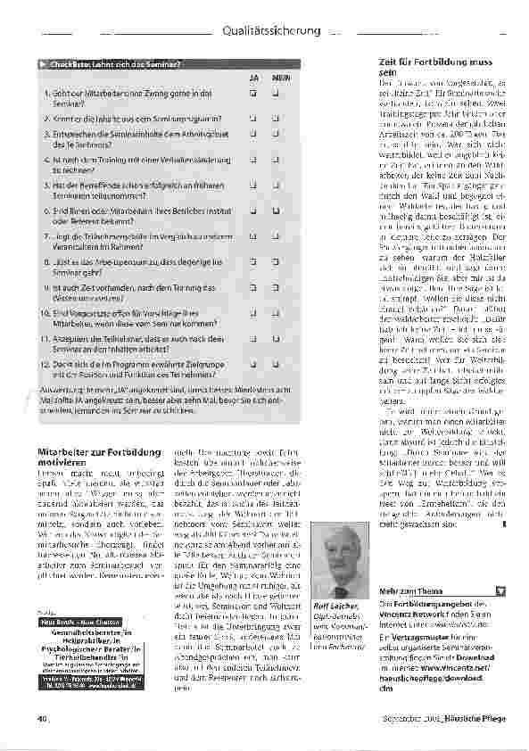 Vorschauseite 3: Fortbildung muss sein