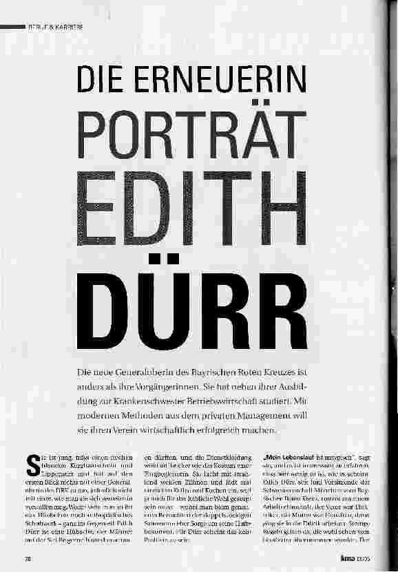 Vorschauseite 1: DIE ERNEUERIN PORTRÄT EDITH DÜRR