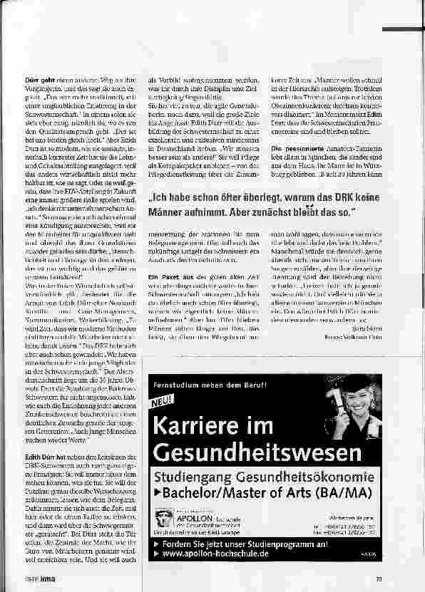 Vorschauseite 3: DIE ERNEUERIN PORTRÄT EDITH DÜRR