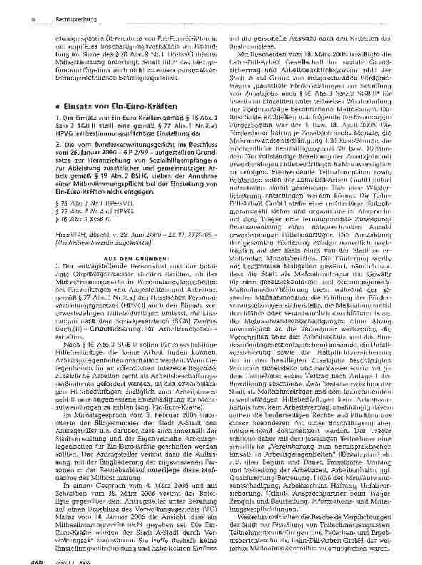 Vorschauseite 3: Keine Mitbestimmung bei Einstellung in Ein-Euro-Job