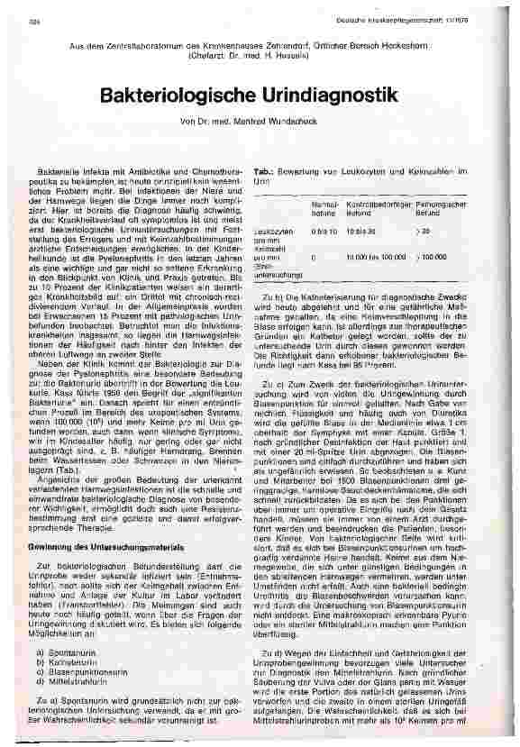 Vorschauseite 1: Bakteriologische Urindiagnostik