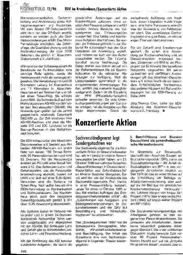 Vorschauseite 1: Konzertierte Aktion
