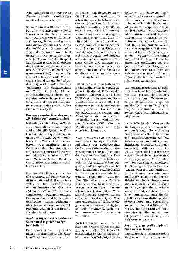 Vorschauseite 2: MIT-wenn Medizintechnik und IT-Abteilung eins werden