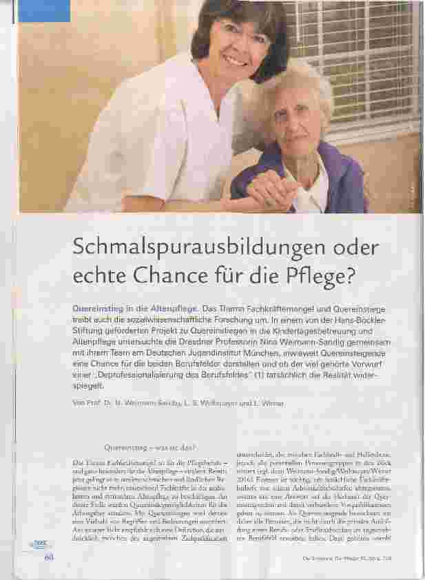 Vorschauseite 1: Schmalspurausbildungen oder echte Chance für die Pflege?