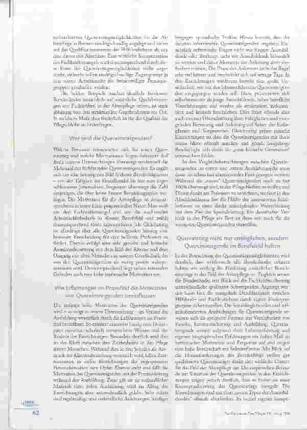 Vorschauseite 3: Schmalspurausbildungen oder echte Chance für die Pflege?