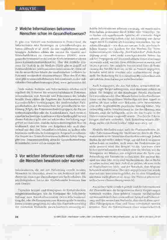 Vorschauseite 2: Unter-, Überund Fehlinformation im Gesundheitswesen