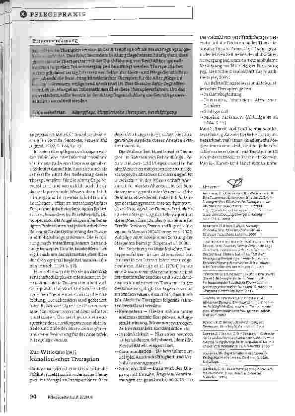 Vorschauseite 3: Künstlerische Therapien in Altenpflegeheimen: Beschäftigungsangebote zum Zeitvertreib?