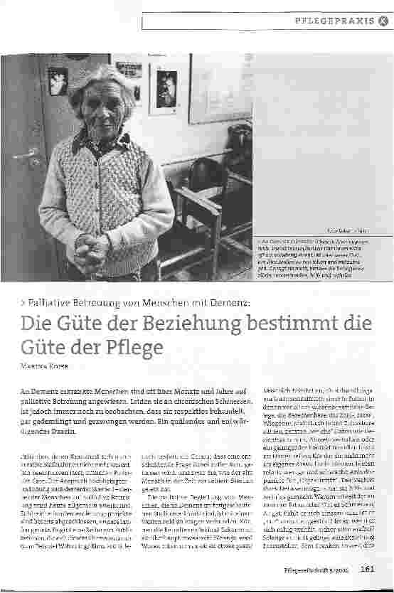 Vorschauseite 1: Die Güte der Beziehung bestimmt die Güte der Pflege