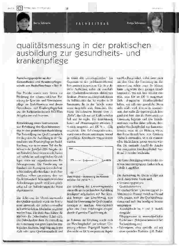 Vorschauseite 1: Qualitätsmessung in der praktischen ausbildung zur gesundheitsund krankenpflege