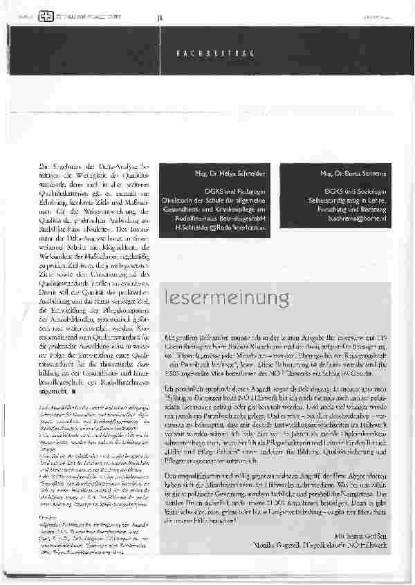Vorschauseite 5: Qualitätsmessung in der praktischen ausbildung zur gesundheitsund krankenpflege