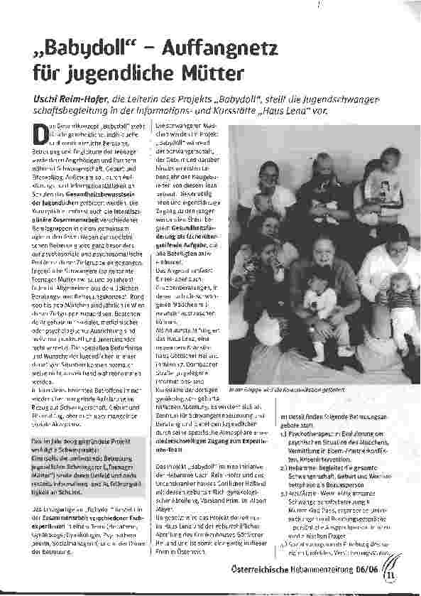 Vorschauseite 1: Babydoll - Auffangnetz für jugendliche Mutter