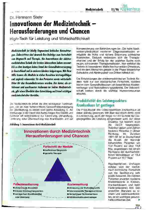 Vorschauseite 1: Innovationen der Medizintechnik - Herausforderungen und Chancen High-Tech für Leasing und Wirtschaftlichkeit