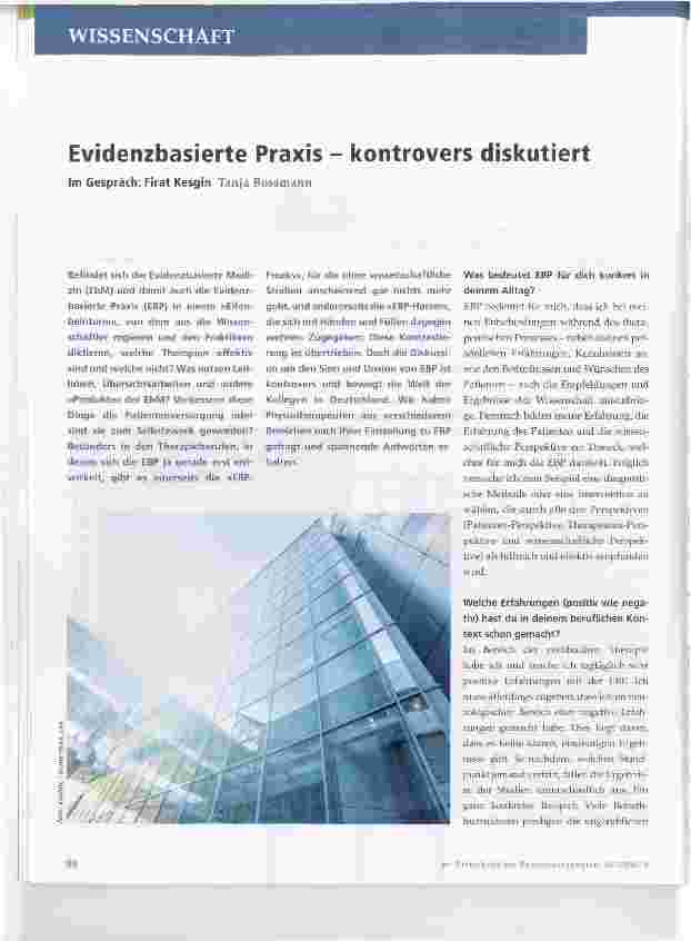 Vorschauseite 1: Evidenzbasierte Praxis kontrovers diskutiert