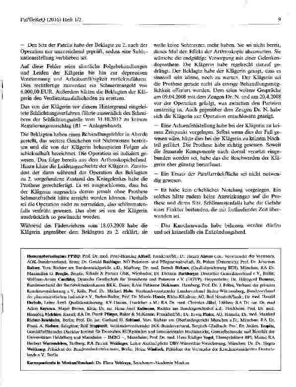 Vorschauseite 3: Erhöhte Anforderungen an die ärztliche Selbstbestimmungsaufklärung