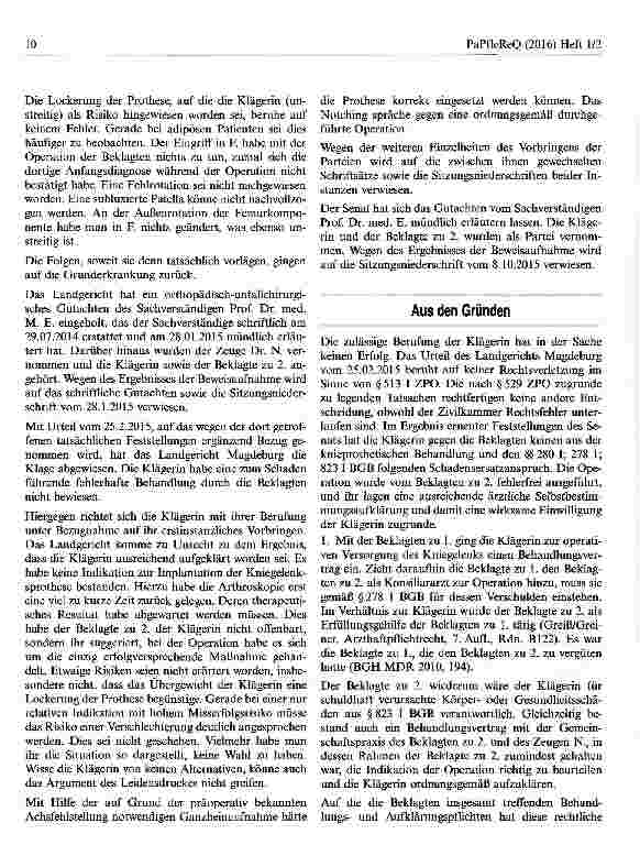 Vorschauseite 4: Erhöhte Anforderungen an die ärztliche Selbstbestimmungsaufklärung