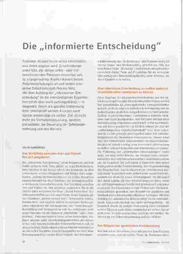 Vorschauseite 1: Die „informierte Entscheidung