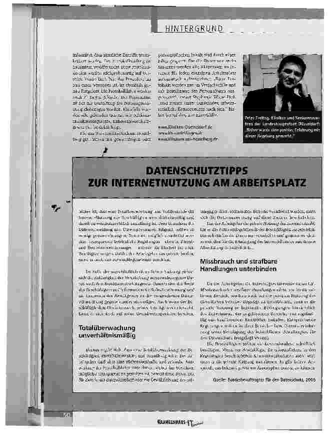 Vorschauseite 3: PRIVATES SURFEN AM ARBEITSPLATZ - AUCH IM KRANKENHAUS EIN THEMAKlärung für Arbeitgeber, Beschäftigte und Arbeitnehmervertretungen wichtig