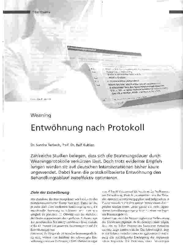 Vorschauseite 1: WeaningEntwöhnung nach Protokoll
