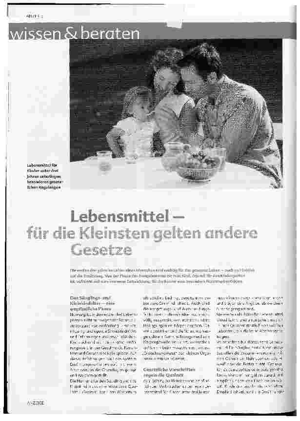 Vorschauseite 1: Lebensmittel für die Kleinsten gelten andere Gesetze