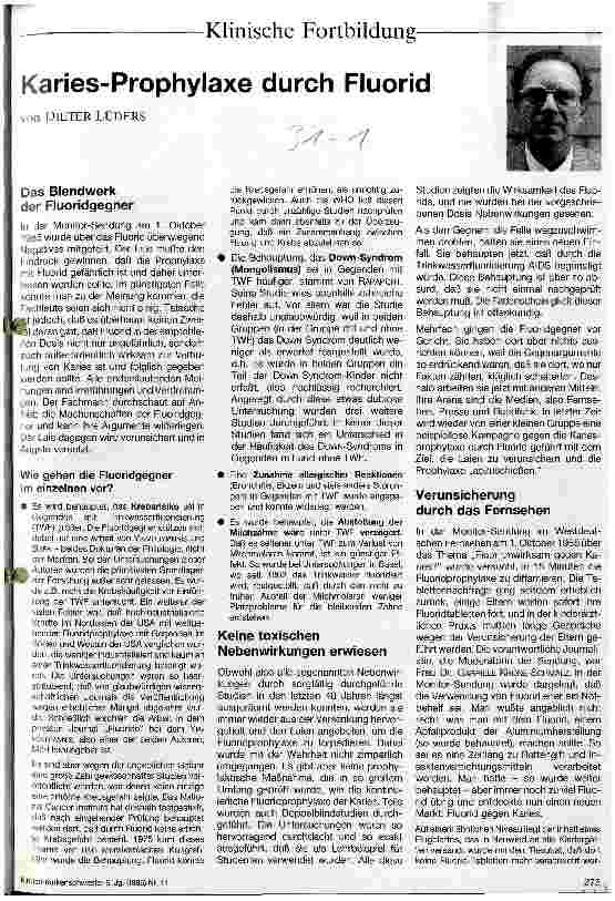 Vorschauseite 1: Karies-Prophylaxe durch Fluorid