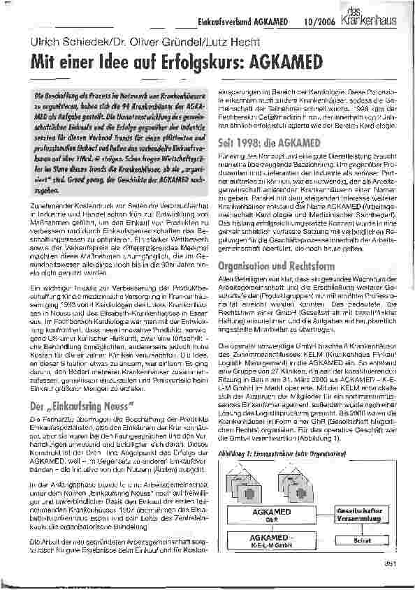 Vorschauseite 1: Mit einer Idee auf Erfolgskurs: AGKAMED