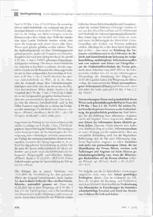 Vorschauseite 3: Zur Rechtmäfligkeit der Verweigerung der Vorlage von Aktenteilen zum Informantenschutz(hier: Information über Missstände in einem Seniorenheim)