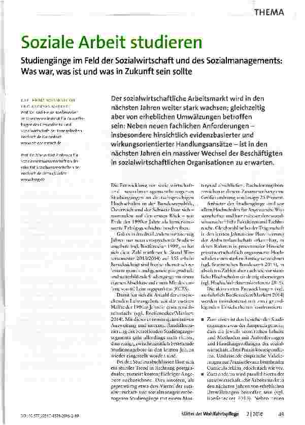 Vorschauseite 1: Soziale Arbeit studieren