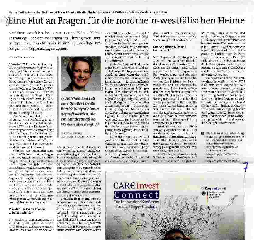 Vorschauseite 1: Eine Flut an Fragen für die nordrhein-westfälischen Heime
