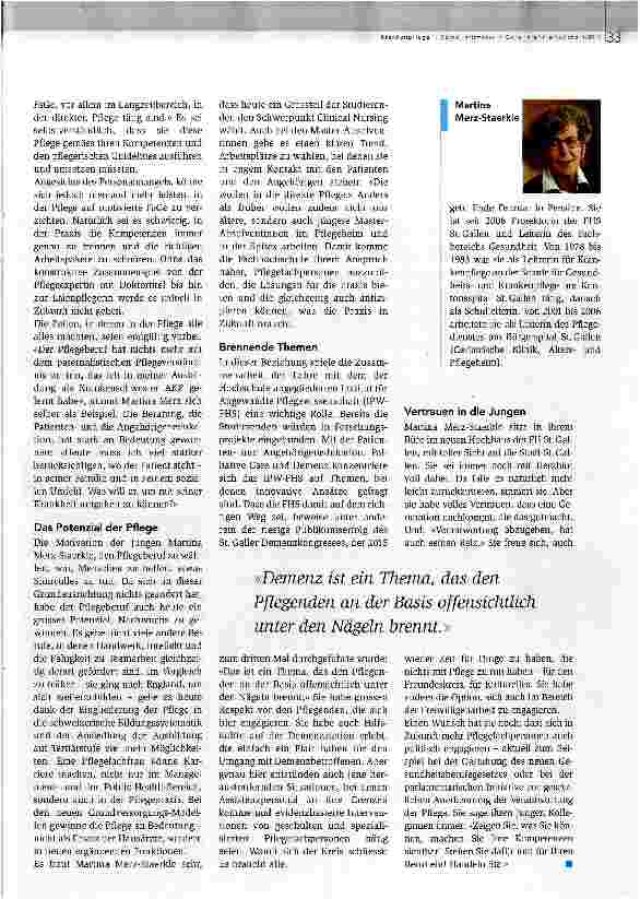 Vorschauseite 2: Unsere Studierenden wollen in die Pflegepraxis