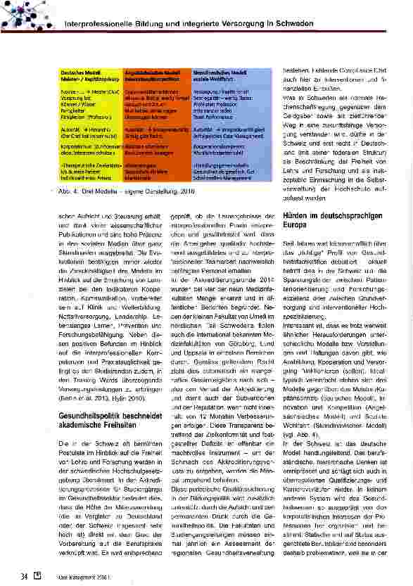 Vorschauseite 4: Interprofessionelle Bildung und integrierte Versorgung in Schweden