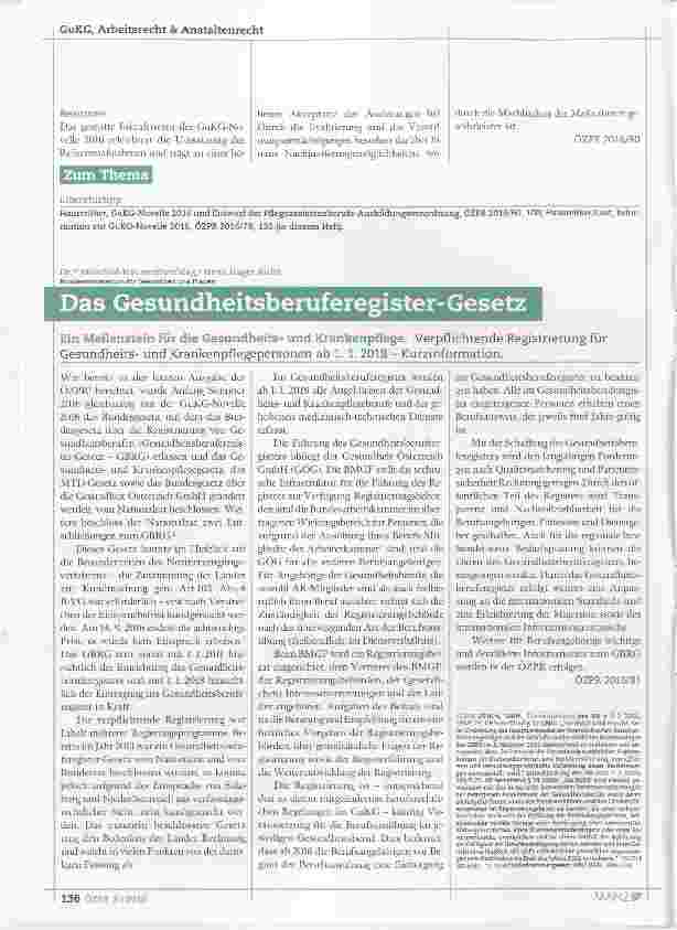 Vorschauseite 4: GuKG-Novelle 2016: Inkrafttreten und Evaluierung der Reformmaßnahmen