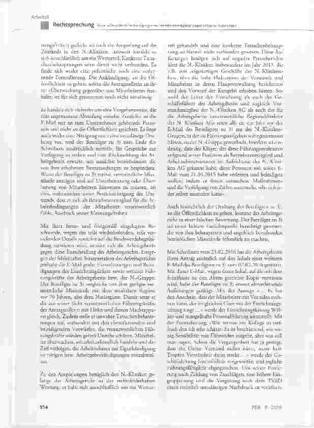 Vorschauseite 3: Keine außerordentliche Kündigung eines Betriebsratsmitglieds wegen kritischer Äußerungen