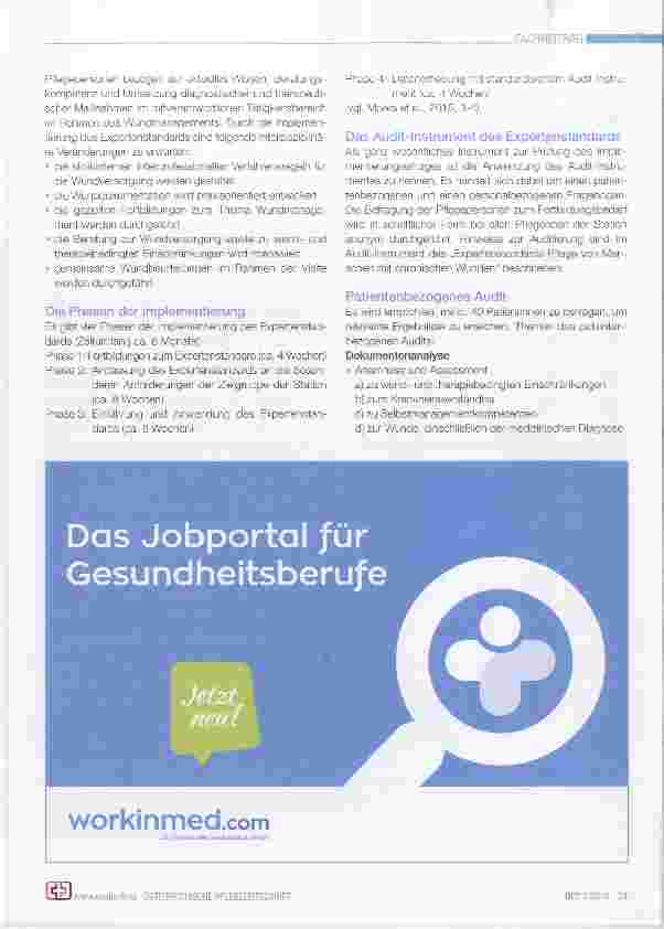Vorschauseite 2: Implementierung des Expertenstandards Pflege von Menschen mit chronischen Wunden im Krankenhaus