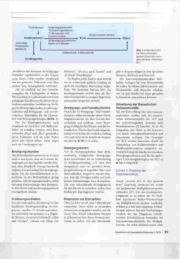Vorschauseite 5: Entwicklung eines settingspezifischen Gesundheitsförderprogramms durch die Verwendung des Intervention-Mapping-Ansatzes: „Komm mit in das gesunde Boot Kindergarten