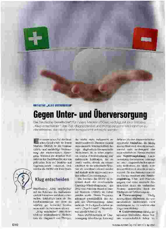 Vorschauseite 1: Gegen Unterund Überversorgung