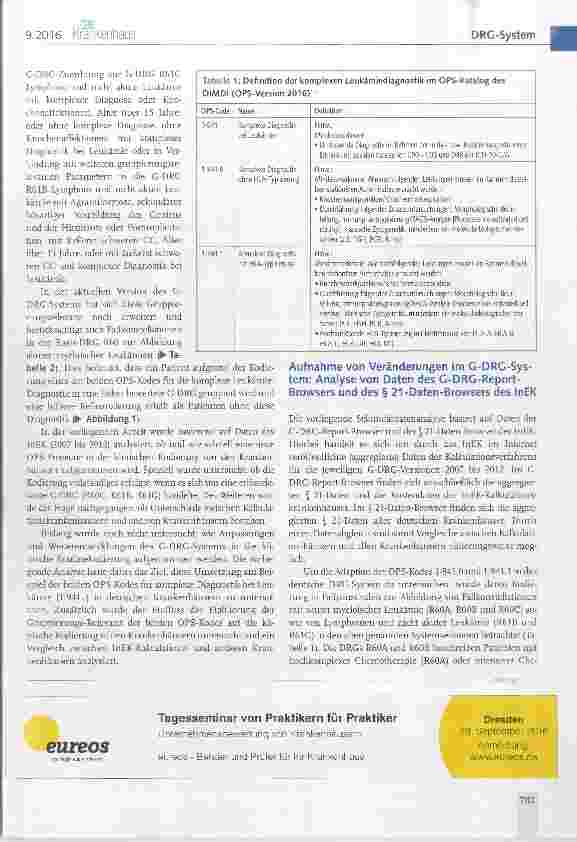 Vorschauseite 2: Einführung und Umsetzung neuer OPS-Kodes in der klinischen Routinekodierung