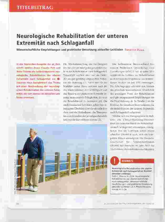 Vorschauseite 1: Neurologische Rehabilitation der unteren Extremität nach Schlaganfall
