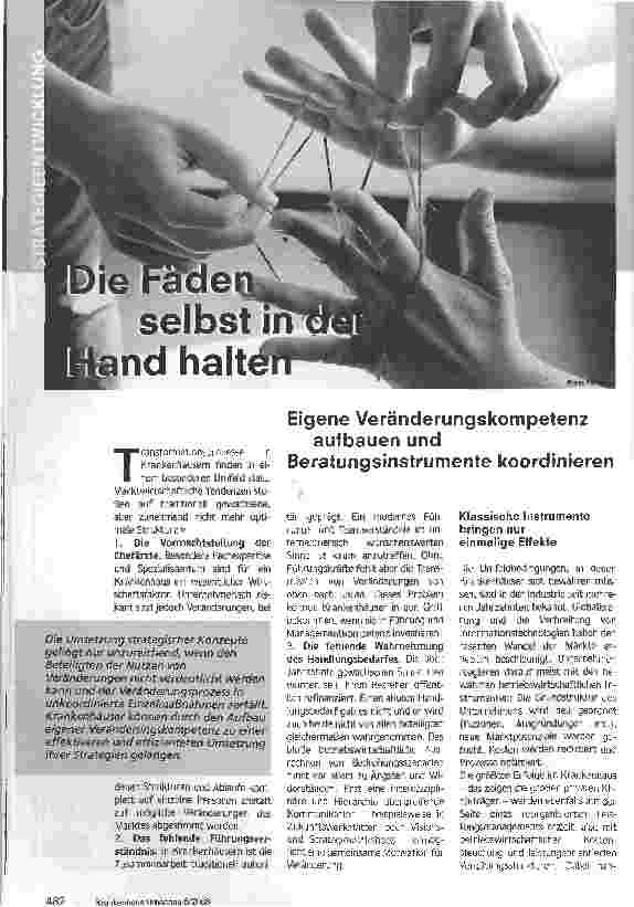 Vorschauseite 1: Die Fäden selbst in der Hand haltenEigene Veränderungskompetenz aufbauen und Beratungsinstrumente koordinieren