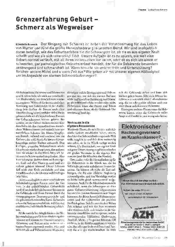 Vorschauseite 1: Grenzerfahrung Geburt - Schmerz als Wegweiser