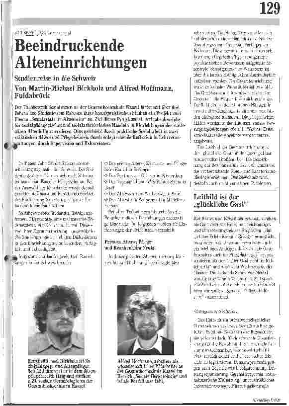 Vorschauseite 1: Beeindruckende Alteneinrichtungen Studienreise in die Schweiz