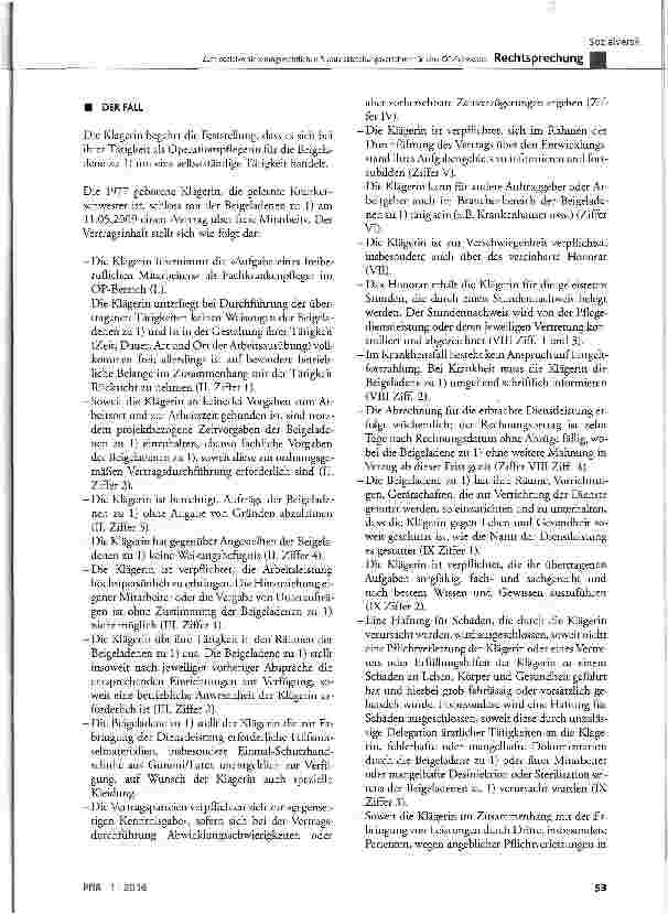Vorschauseite 2: Zum sozialversicherungsrechtlichen Statusfeststellungsverfahren für eine OP-Schwester
