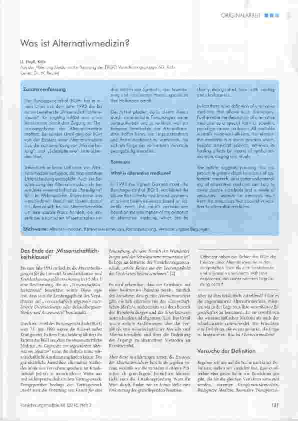 Vorschauseite 1: Was ist Alternativmedizin?
